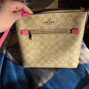 Coach Tan and Pink Women's Bag